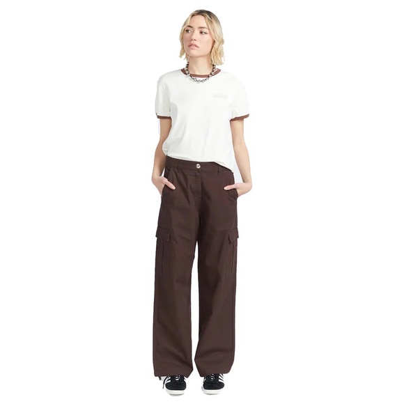 VOLCOM CARGSTONE WOMEN'S PANTS - DARK CHOCOLATE - Picture 1 of 3